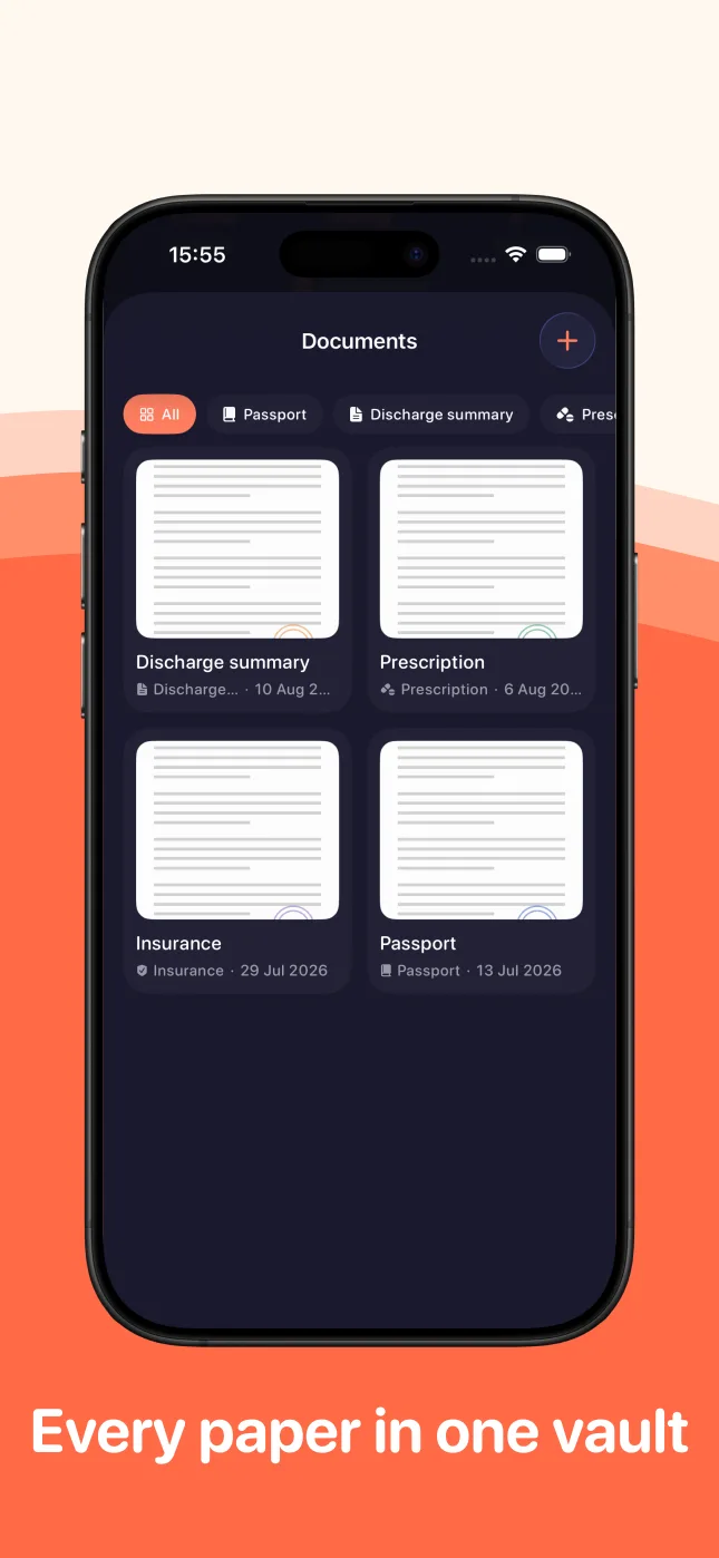 Pet documents vault — passport, prescriptions, insurance in one place